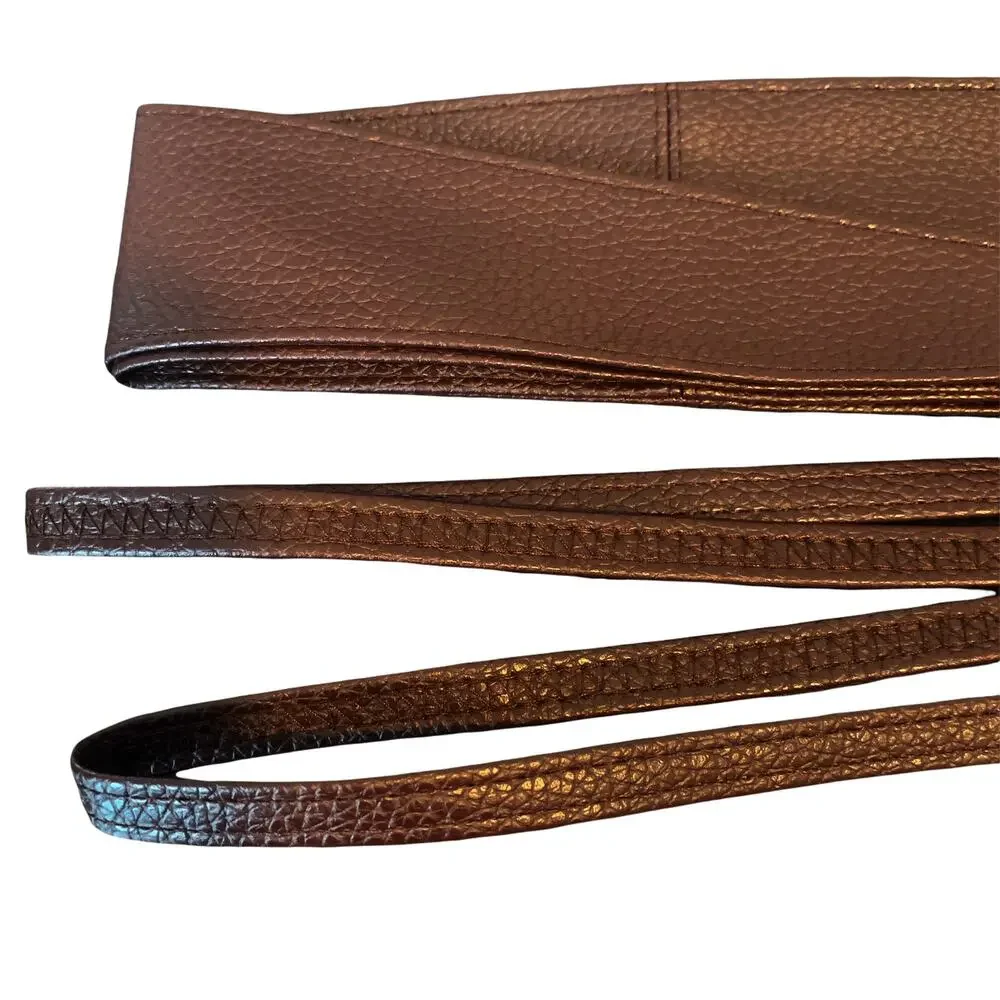 Belt Wrap Around Waist Dark Brown Chocolate Boho Gypsy Cinched - Picture 3 of 4